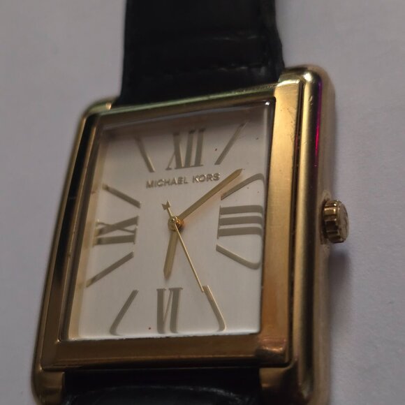 Michael Kors MK-2243 Rose Gold Watch Roman Numeral Leather Crocodile Band - Picture 7 of 7